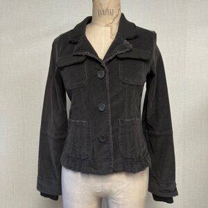 NWT Deadstock 2000s Corduroy Frayed Edge Elastic Cuff Sleeve Blazer Small